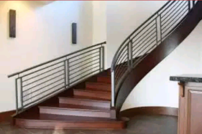 tangga kayu mewah untuk rumah minimalis
