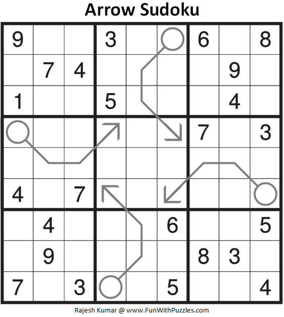 Rules of Arrow Sudoku Puzzle.