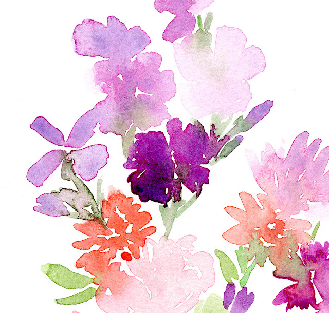 watercolor purple floral painting by Elise Engh