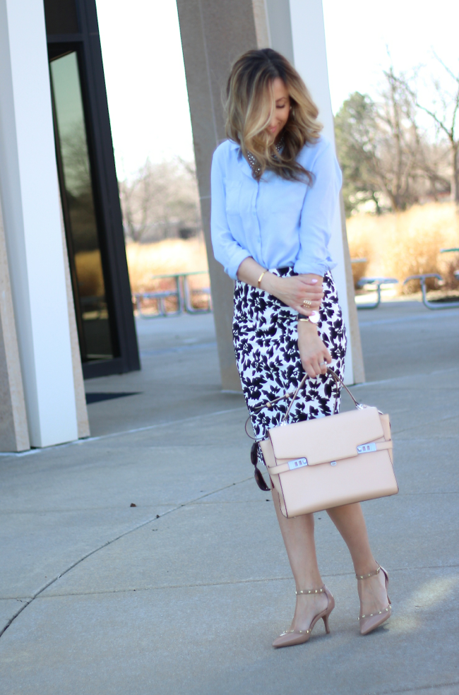 Black and white floral skirt Lilly Style