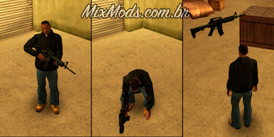 gta san andreas mod cleo weapon drop largar, dropar gun chão
