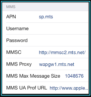 New MTS mms settings for iPhone