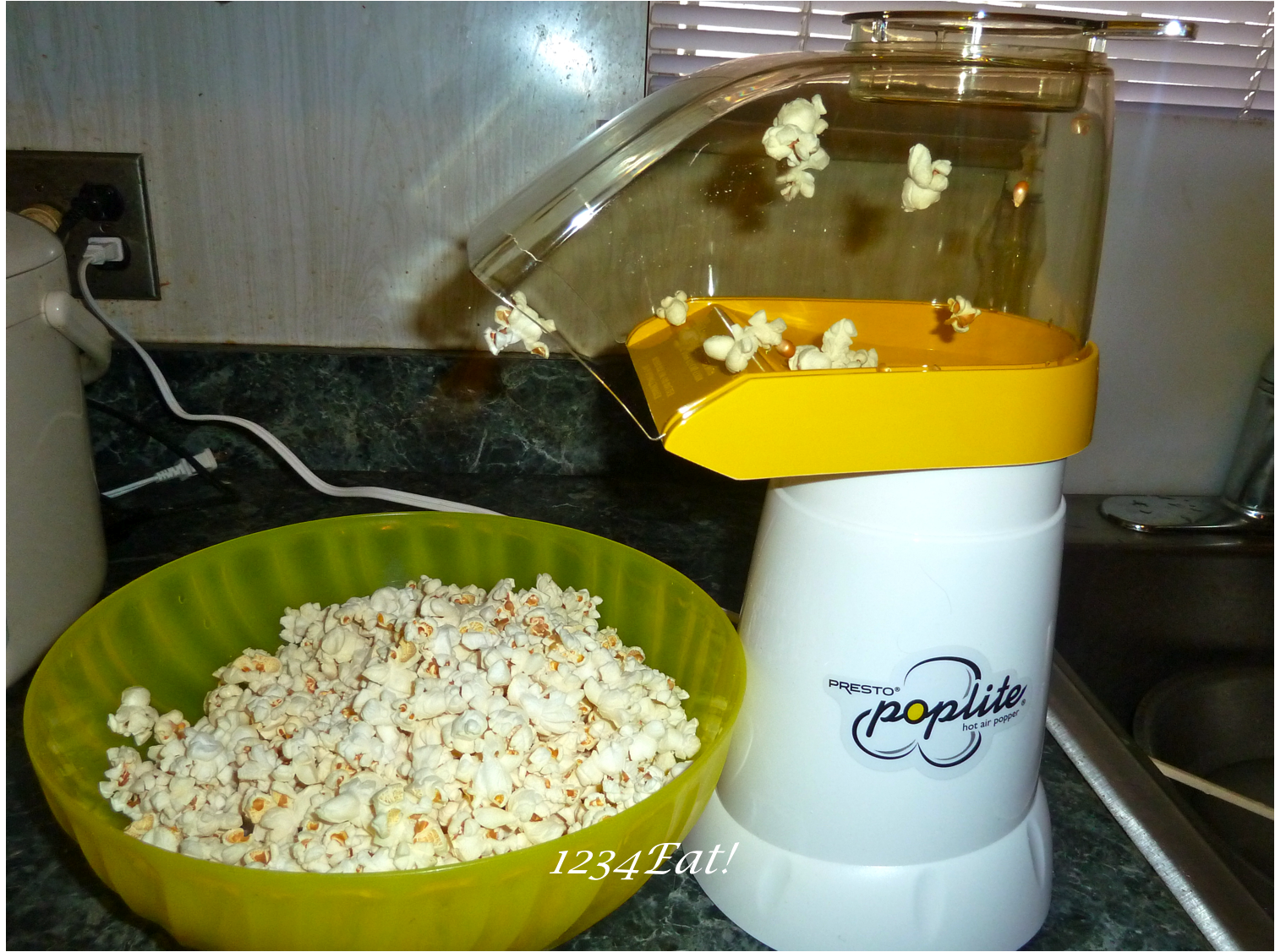 1234Eat! AirPopped Popcorn Kettle Popcorn, Plain Popcorn, and Butter