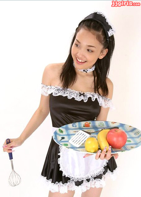 Sexy Models Exposed Reon Kadena Japanese Maid Costume Cosplay