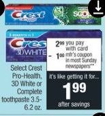 Crest toothpaste deal at cvs 10/28