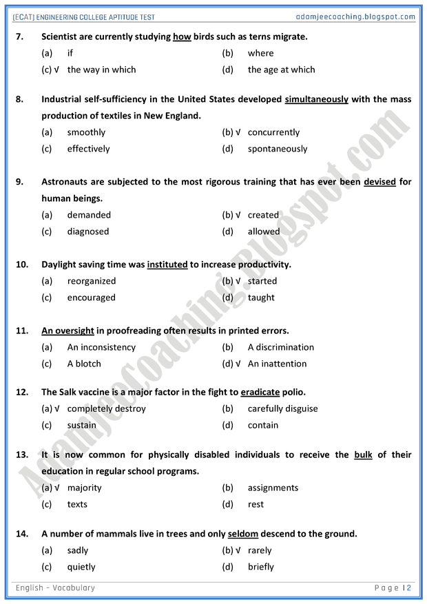 ecat-english-vocabulary-mcqs-for-engineering-college-entry-test