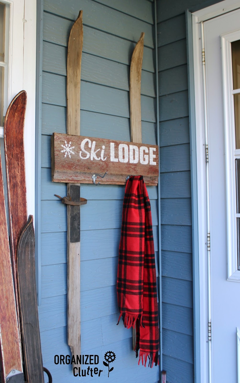 A Rustic Ski Themed Winter/Christmas Outdoor Organized Clutter