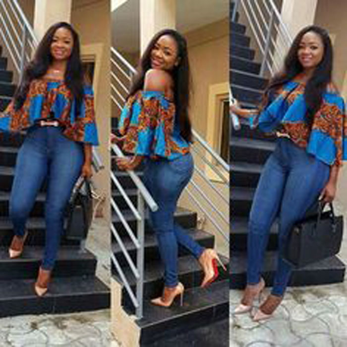 latest ankara tops on jeans 2018