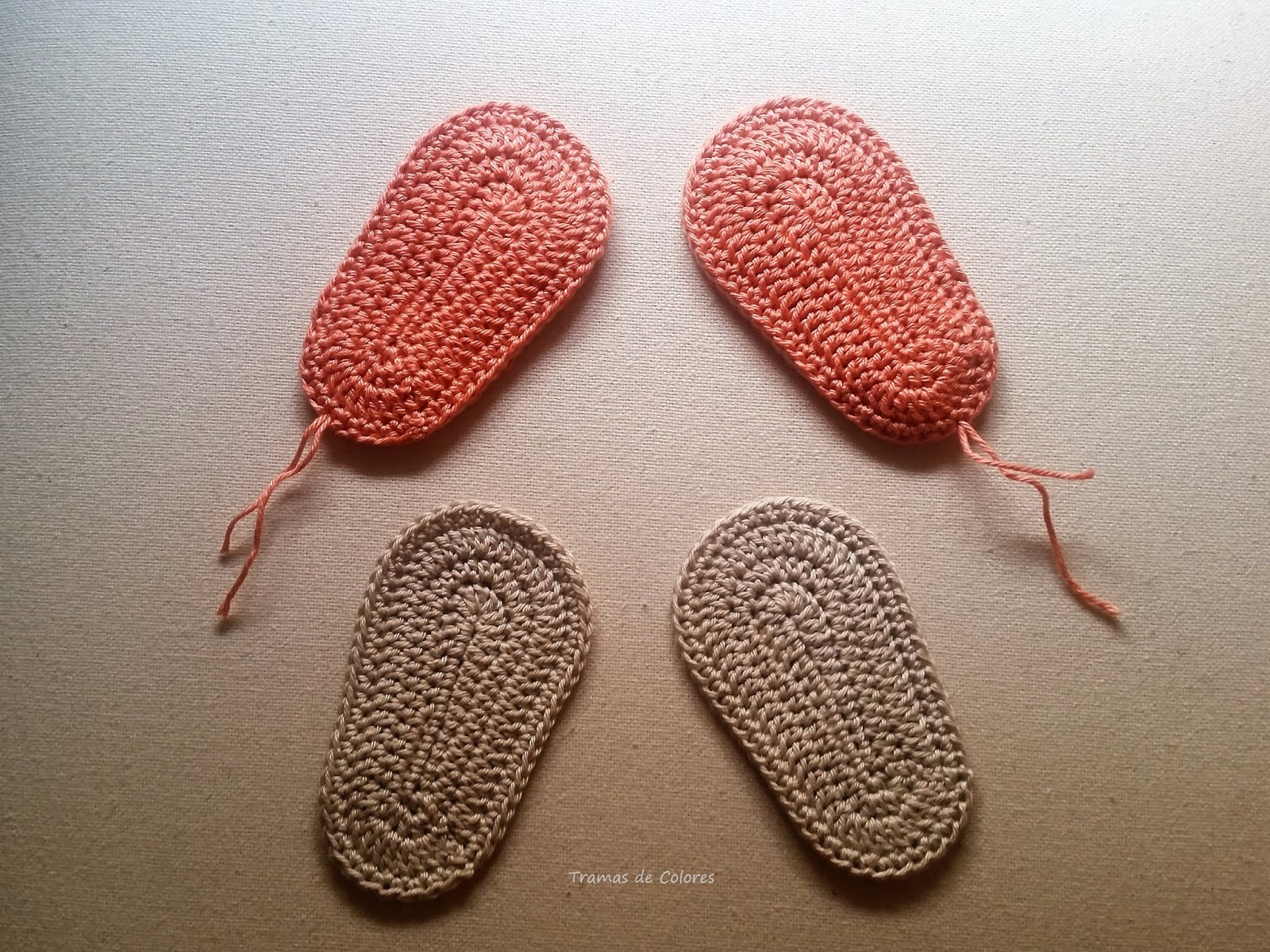 Tramas de Colores: Sandalias tejidas a crochet para bebé
