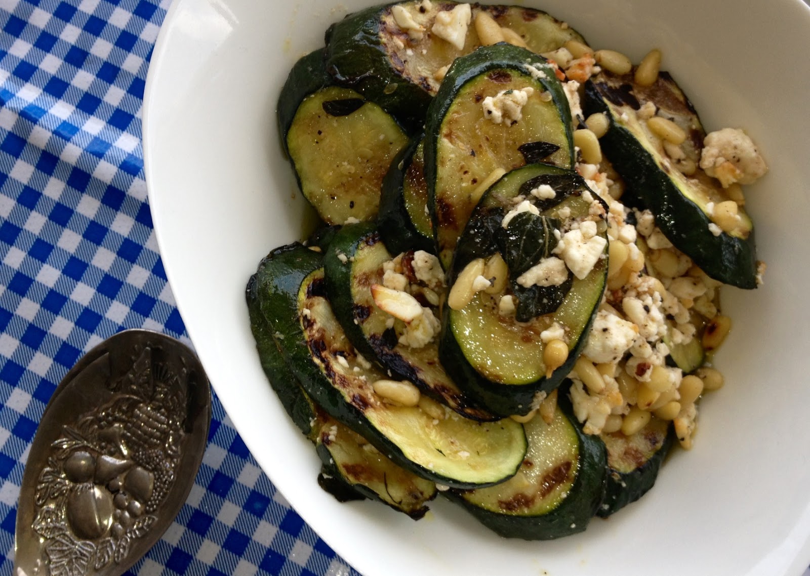 Grilled Zucchini & Candied Feta Salad