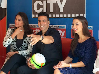 Akshay Kumar, ‎Lara Dutta‬ and ‪‎AmyJackson‬ at HT City 