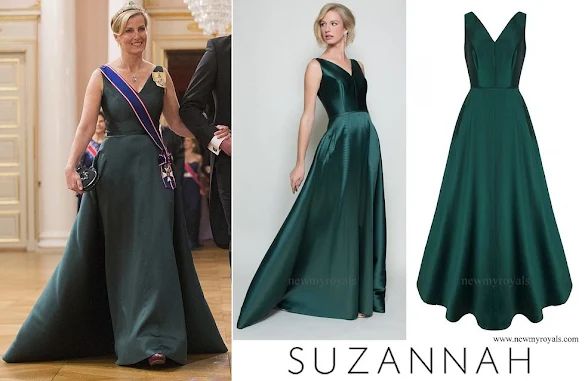 Countess Sophie wore SUZANNAH V Curve Gown Bottle Green