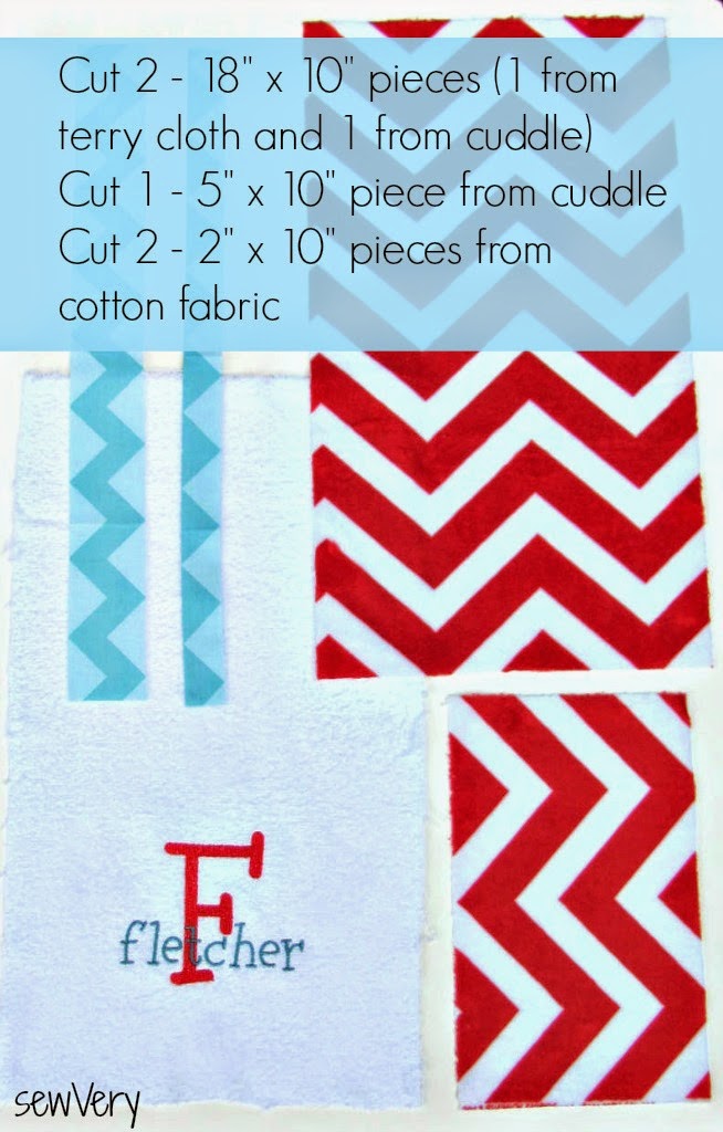 sewVery Embroidered Terry/Cuddle Burp Cloth Tutorial