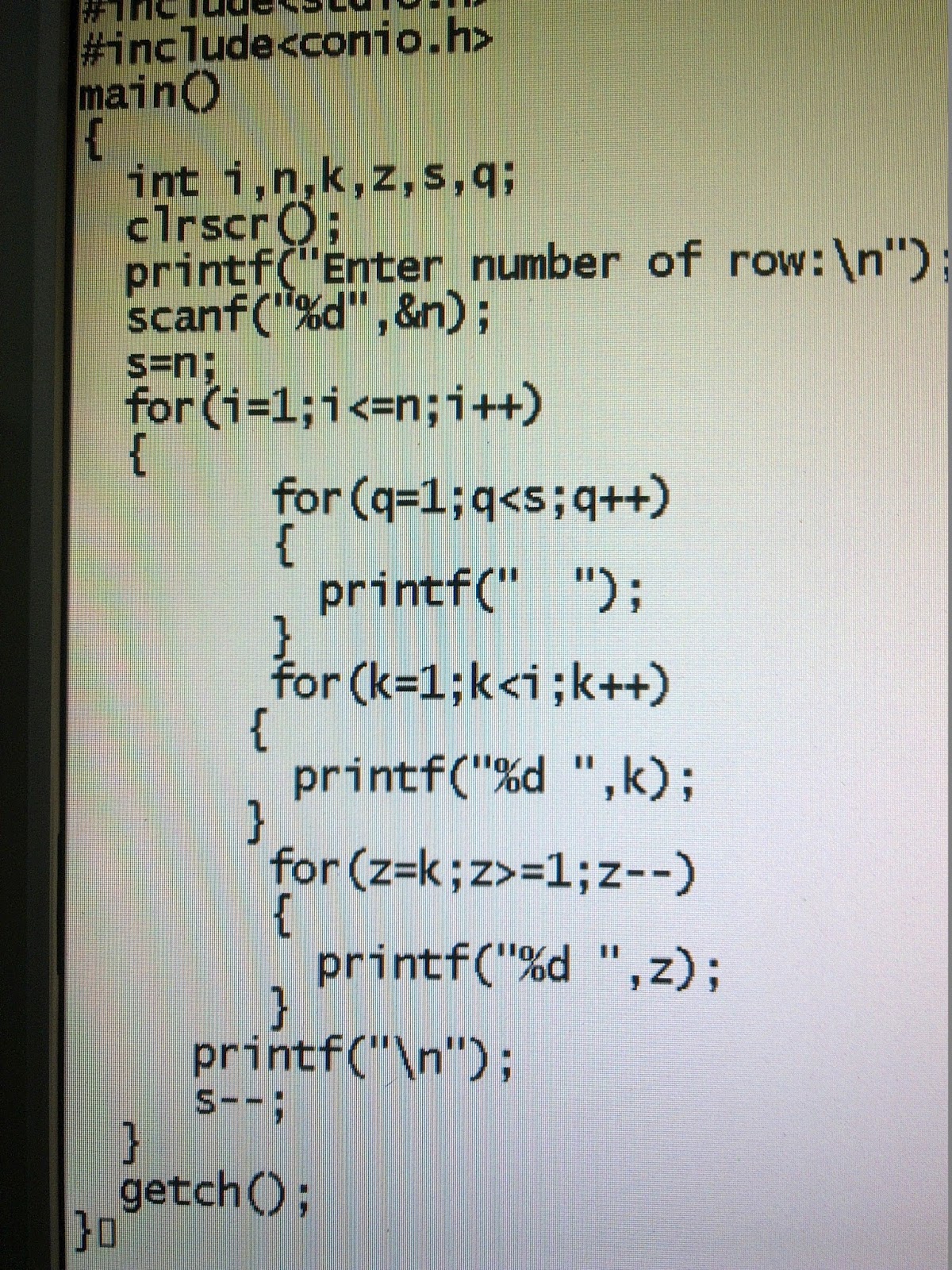 C Program Zone: c program to print the following output format on the ...