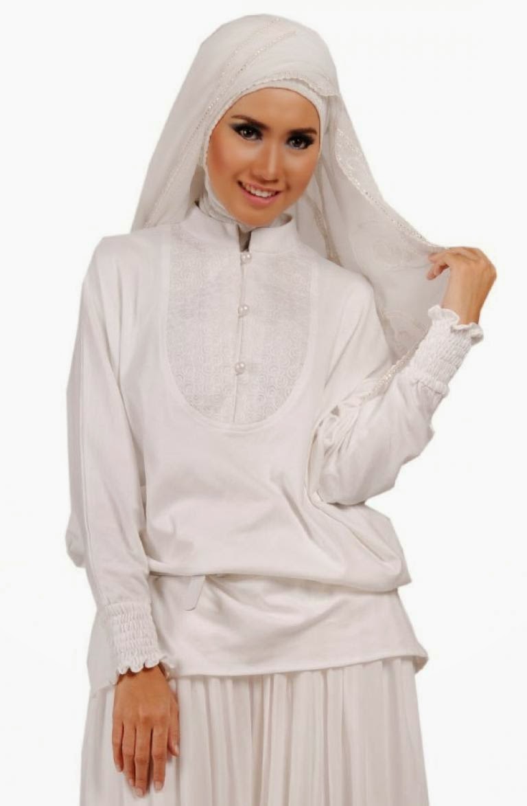 Model Baju  Muslim  Anak  Perempuan Warna Putih Polos dan 