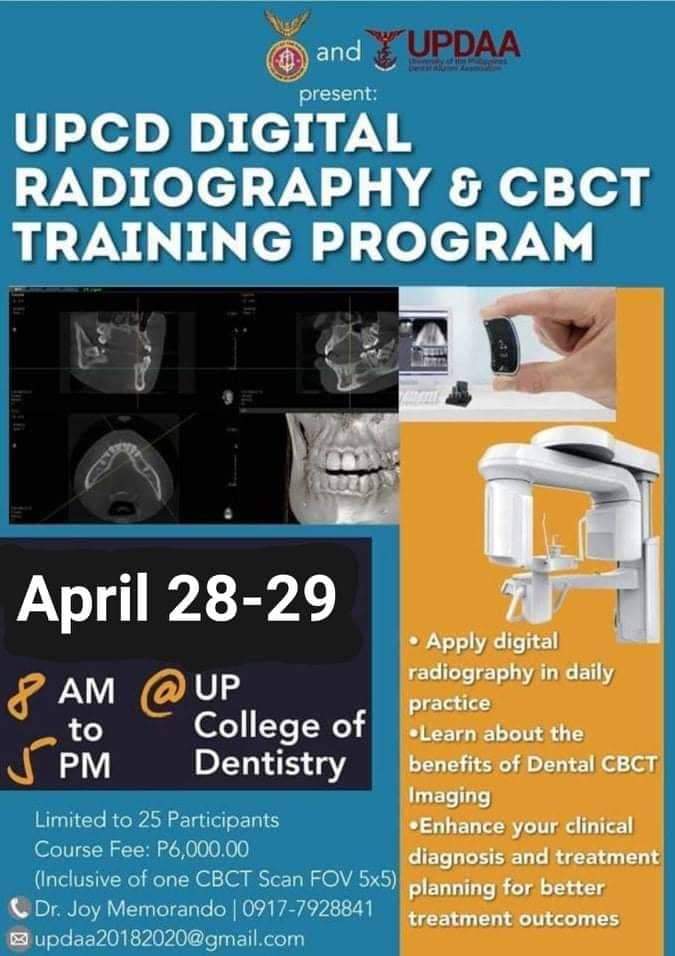 The UPCD DIGITAL RADIOGRAPHY CBCT TRAINING PROGRAM ~ Pinoydental The UPCD DIGITAL RADIOGRAPHY CBCT TRAINING PROGRAM ~ Pinoydental