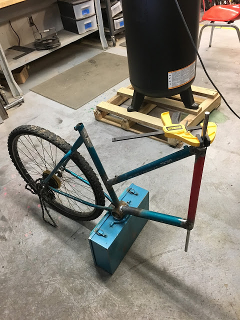 photo of a stripped down bike frame