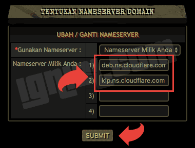 Ubah Nameserver Domain ke Cloudflare Ubah Nameserver Domain ke Cloudflare