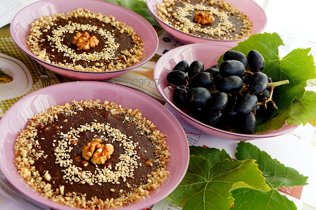 Grape Molasses Semolina Pudding-Moustalevria