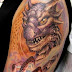 COLORFUL DRAGON TATTOO ON WHOLE ARM