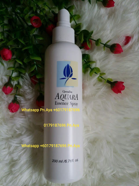 AQUARA ESSENCE SPRAY yang boleh menjadikan solekan anda tahan lebih lama (sembur sebelum atau selepas solekan). Sesiapa yang ada masalah resdung , mudah mengantuk boleh cuba produk ini. Ia juga dapat membantu melembapkan kulit yang kering, menyeimbangkan kulit dan mengurangkan kesan dedahan kulit pada pencemaran sekeliling dan sinaran UV Kelebihan-kelebihan Aquara : *Melembapkan kulit yang kering *Menyeimbangkan kulit *Mengurangkan kesan dedahan kulit pada pencemaran sekeliling dan sinaran UV *Memberikan kelembutan pada kulit wajah *Mengurangkan rasa mengantuk *Membantu memulihkan resdung *Menjadikan solekan lebih tahan lama (sembur sebelum dan selepas solekan) *Mencantikan solekan * Membantu menyeimbangkan warna kulit muka *Memberikan kelembutan dan kebersihan pada kulit serta menambahkan kelembapan agar kulit sentiasa segar dan bersih sepanjang hari Dapatkan Aquara Essance Spray Keluaran Giffarine Yang Berfungsi Sebagai Penyegar Muka Dan Ia Mampu Untuk Mengunci Solekan Anda Serta Sesuai Digunakan Pada Bila-Bila Masa. HARGA: 1 BOTOL RM18 (+ CAJ POSLAJU RM6 S/M..RM9 S/S) WHATSAPP 0179187696