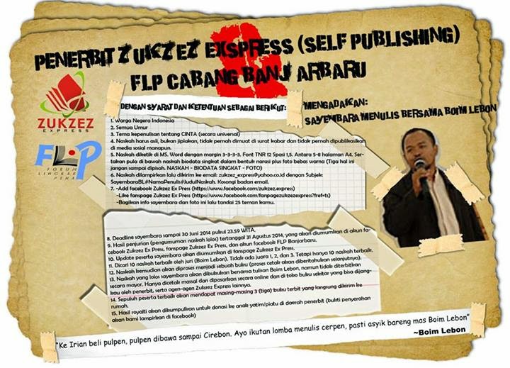 Sayembara Menulis Cerpen bersama Boim Lebon Blog Rindang