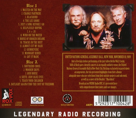 T.U.B.E. Crosby, Stills & Nash 19891118 New York, NY (FM/FLAC)