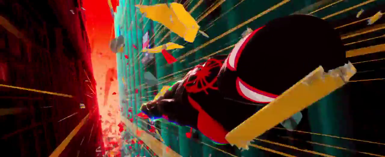 человек паук сквозь вселенные. фильм человек паук через вселенную. человек паук через вселенные кадр. майлз моралес. человек паук через вселенные сцен.