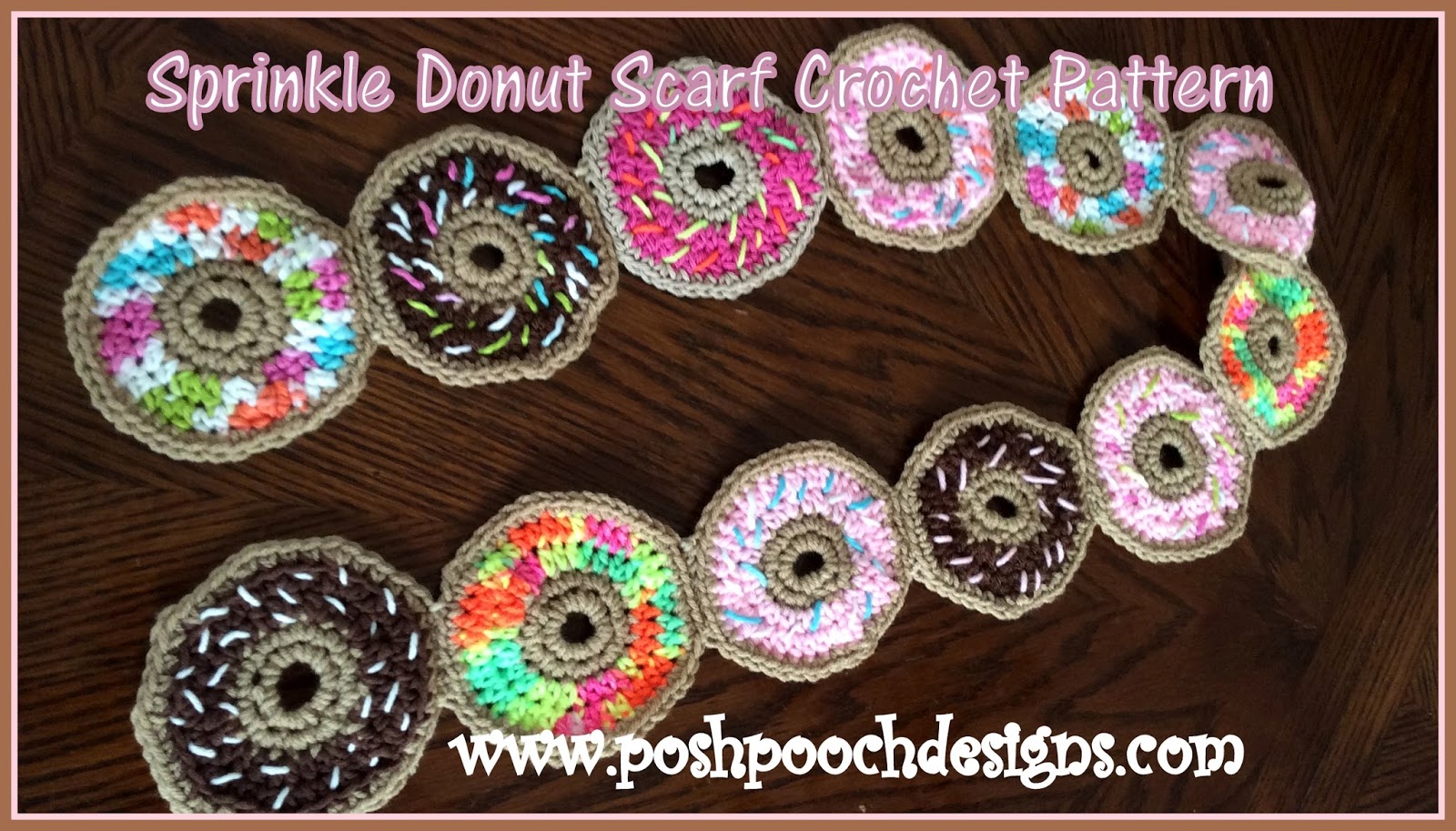 Posh Pooch Designs Sprinkle Donut Scarf Crochet Pattern Posh Pooch