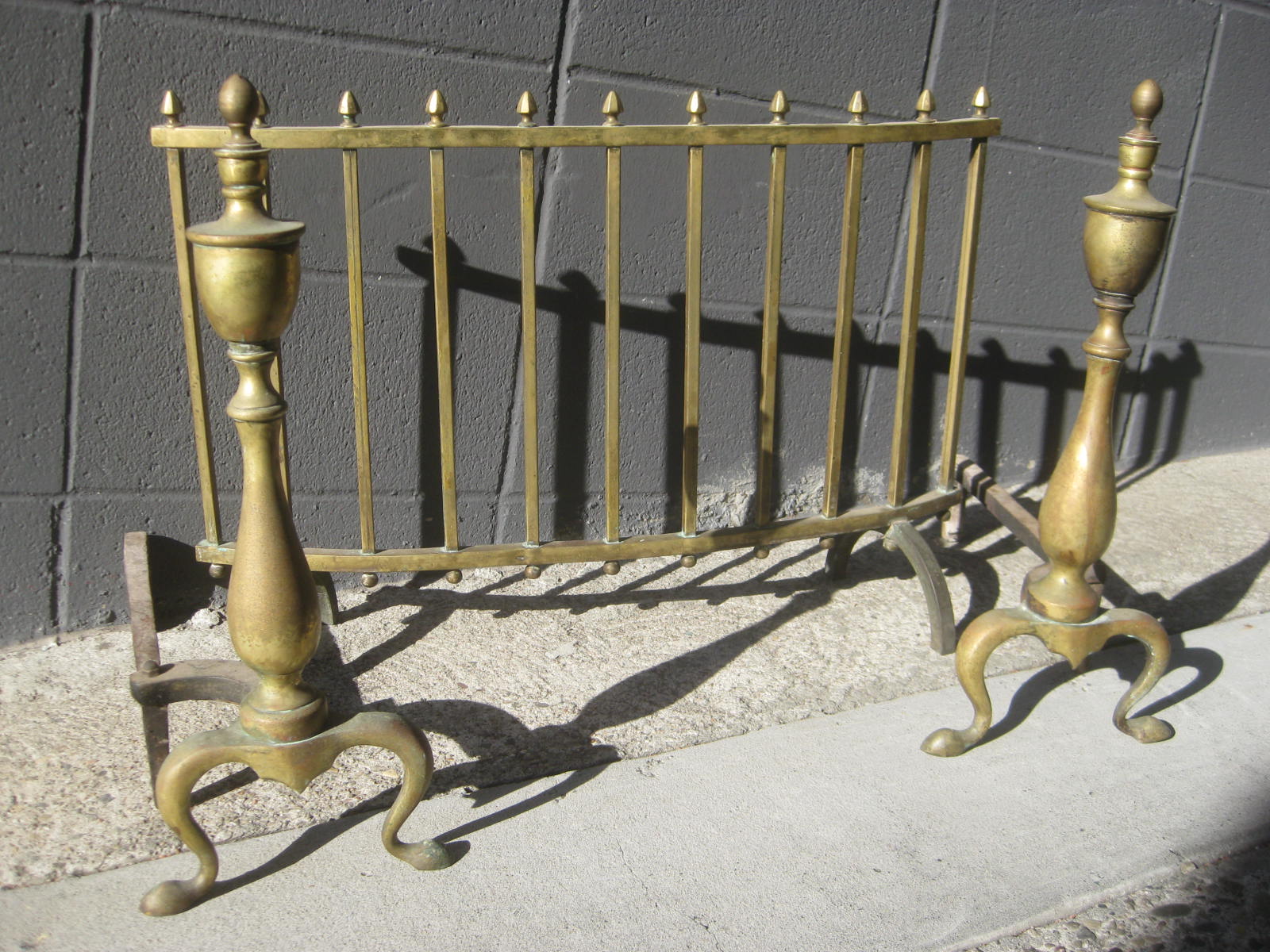 UHURU FURNITURE & COLLECTIBLES SOLD Brass Fireplace Set 35