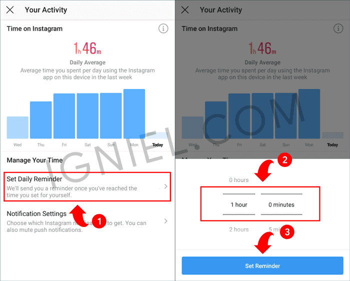 Setting Alarm Your Activity IG