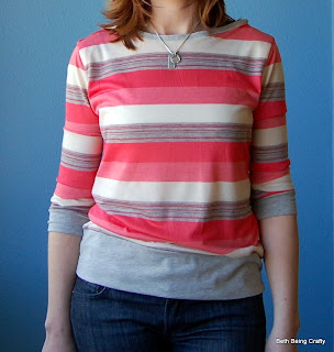 Beth Being Crafty: Knit banded waist top with cuffs