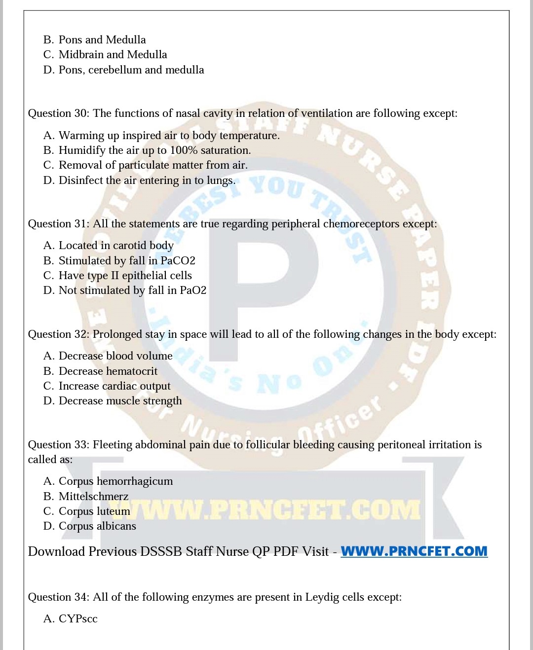 download previous staff nurse exam papers pdf and modal papers