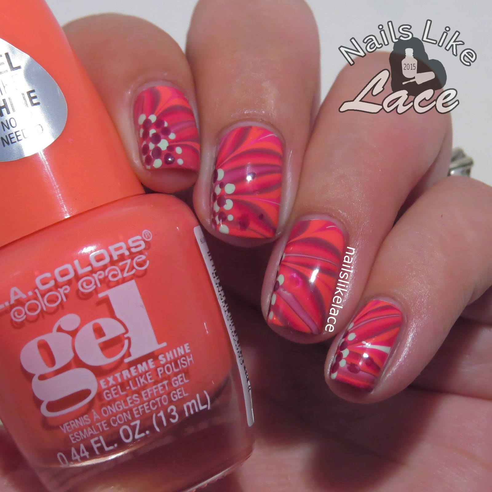 NailsLikeLace: Mommy's Mani Monday: Polish Roulette - Floral Water Marble