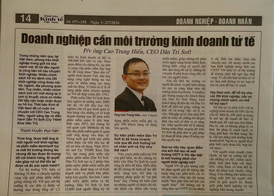 Doanh nghiệp cần môi trường kinh doanh tử tế