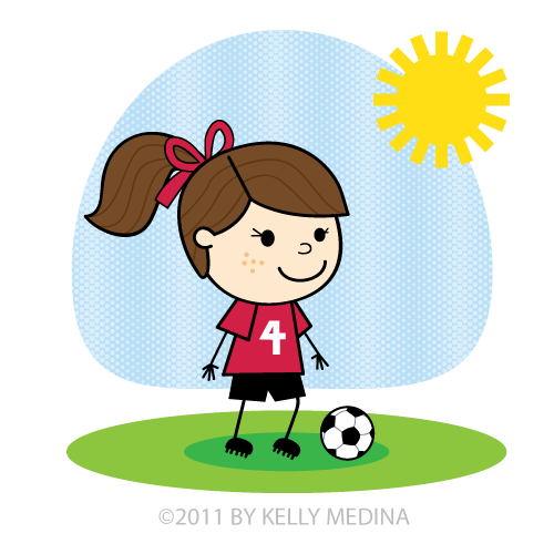 clipart girl playing soccer - photo #47