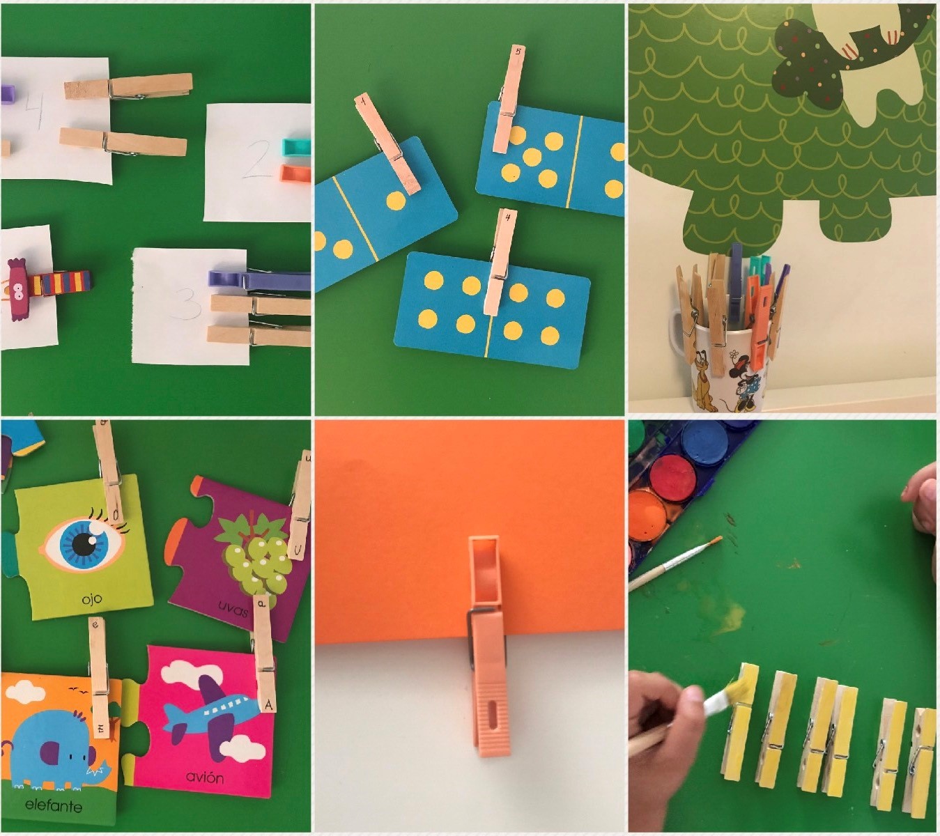 juegos con pinzas para niños