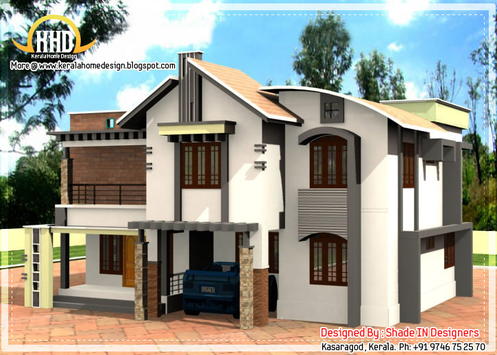  2  story  contemporary  Kerala  home  2509 Sq Ft home  