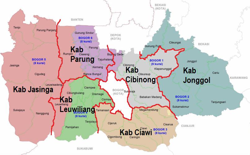 Peta Kabupaten Bogor  Ciomas, Bogor  Wikipedia bahasa Indonesia