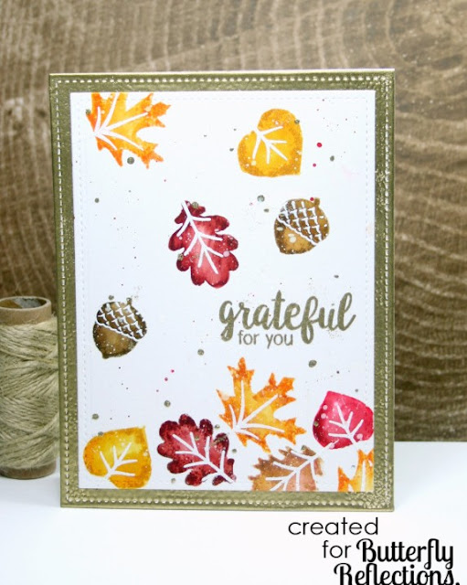 Sunny Studio Stamps: Autumn Splendor Fall Leaves Card by Cassie Tezak