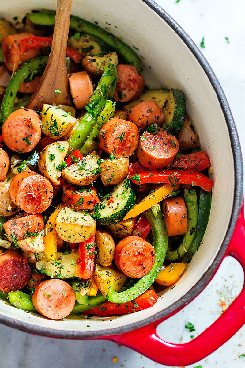 20 Minute Healthy Sausage and Veggies One-Pot
