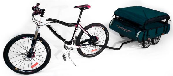 el de la dahon: Remolque para bicicleta con tienda de campaña