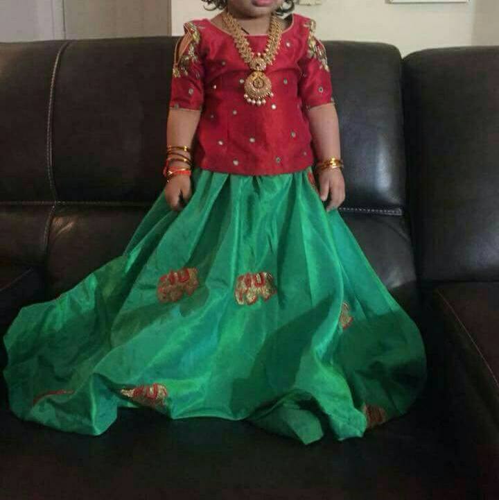maggam work designs for baby lehengas