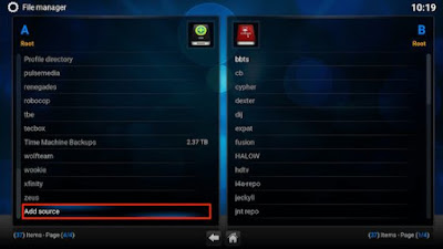 Add Source option in the list Add Source option in the list