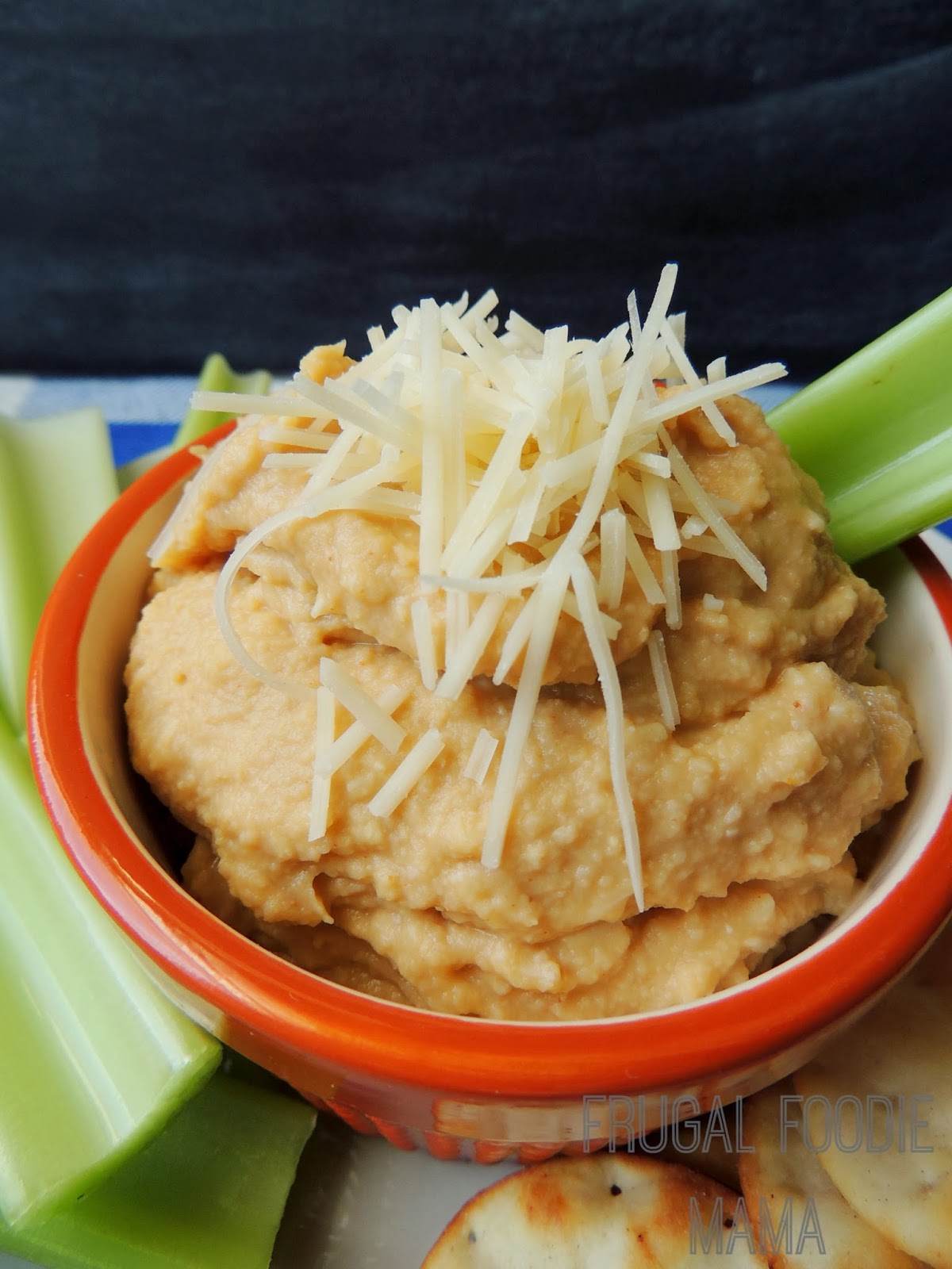 Buffalo Parmesan Hummus | Frugal Foodie Mama