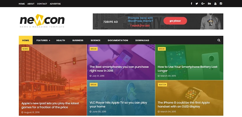 Newcon Free Blogger Template