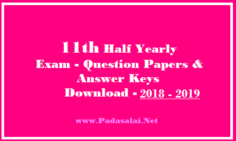 Kanyakumari District Common First Model Examination 2019 Answer Key