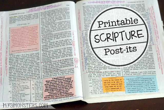 Printable Post-it Notes for your scriptures from /