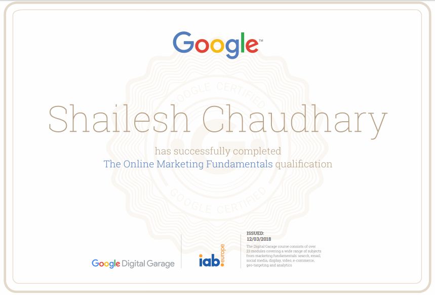 Digital marketing internet marketing certificate
