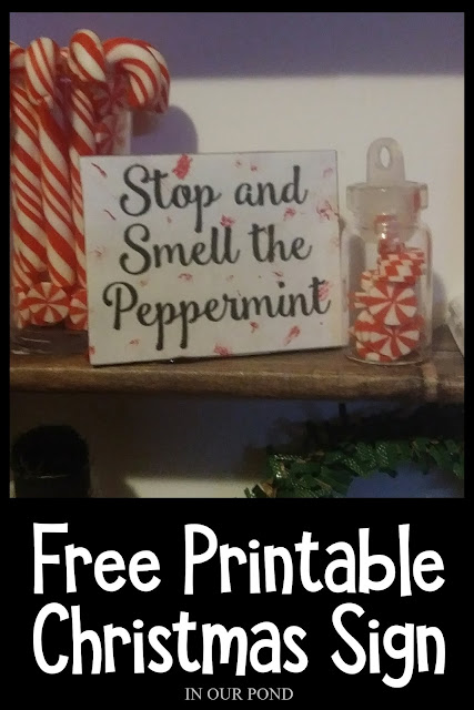 Free Printable Christmas sign // DIY Mini Christmas Decorations for Dolls and Elves // In Our Pond // 1:6 scale // Barbie dollhouse // Doll Crafting // Peppermint // Candy Canes